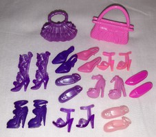 Barbie baba cipő  10pár + 2db táska