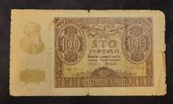 Lengyelország, német megszállás, 100 Zloty 1940, Poor.