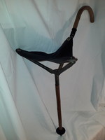 Vintage akah brand marked military folding walking chair marked hunter scout hiking walking stick