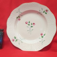 Ó-Herendi 1920-30,Kézi Festett Virágos Mintás,Aranyozott Peremű Porcelán Tányér.20.5 cm
