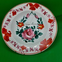Éljen Kossuth ritka hollóházi porcelán fali tányér