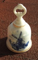 Dutch windmill pattern porcelain bell - bell