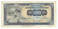 5000 dinár 1955 Jugoszlávia 1. Ritka!