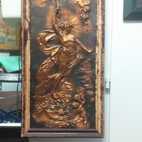 Antik Bronz Kézzel Domborított Kép.50 cm