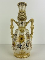 Teljes hagyaték aukción! Nagy méretű hibátlan Zsolnay váza családi jeles 1880 körül 1 Ft-ról!