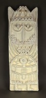 1E479 Nagyméretű fehér király fej falikerámia 54.5 cm