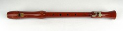 1E486 Régi fa hangszer barokk fogású furulya 47.5 cm
