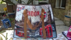 Decorative giant bag, rucksack, shopping bag with zip closure, several colors and patterns 60x46 cm
