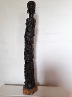 Nagyméretű  dúsan faragott fa szobor, 74 cm