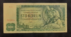 Csehszlovákia 100 Korona 1961 Vg.