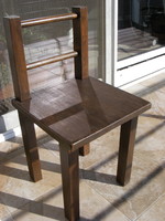Old small wooden chair with children, child l