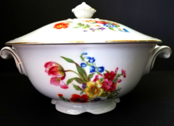 Leárazva! MESÉS RÉGI DRASCHE BUDAPEST PORCELÁN LEVES KÍNÁLÓ TÁL