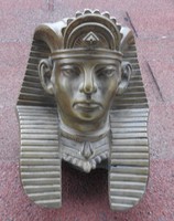 Bronz egyiptomi fáraó fej - brüszt