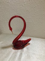 Piros ,üveg hattyú  21 cm
