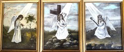 Érdekesség! Ismeretlen festő H.S. szignóval – Hit, Remény, Szeretet – festmény-triológia – 172.
