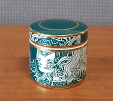 Szász Endre porcelán tégely/doboz, ritka zöld színben – Limitált kiadás