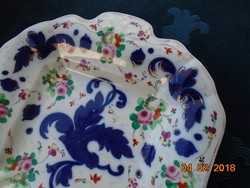 1850 Christian Fischer Pirkenhammer gold-outlined cobalt and floral patterned bowl 27,5x23 cm