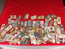Antik kegykép, imakép, üdvözítő kártya, szentkép gyűjtemény 75db