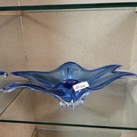 Murano üveg váza vagy asztalközép. Kék  színekben. Ritka! Üveg -2