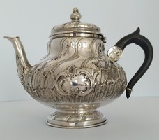 ezüst barokk 2 személyes teás kanna