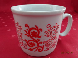 Zsolnay porcelán piros  mintás pohár, magassága 8 cm. Vanneki!