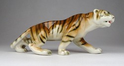1E743 Jelzett Royal Dux porcelán tigris szobor 18.5 cm