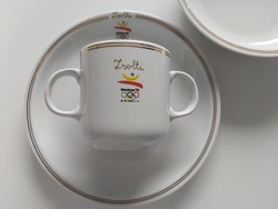 Keresztelő, születésnapi ajándék: gyerek/baba/porcelán 92'-es Barcelonai Olimpia, "Zsolti" jelzéssel
