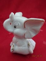 Német porcelán figurális szobor, mini elefánt, arany díszítéssel, magassága 6 cm. Vanneki!