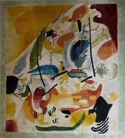 Wassily kandinsky naval battle c. The silk tapestry made after his painting is 88x97cm