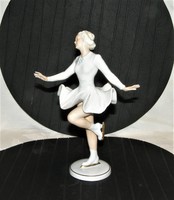 Unterweissbach korcsolyázó porcelán figura