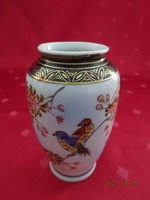 Japán porcelán váza, madár motívummal, magassága 9 cm. Vanneki!