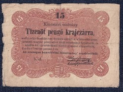 Szabadságharc (1848-1849) Kossuth bankó 15 Pengő Krajczárra bankjegy 1849 (id51332)