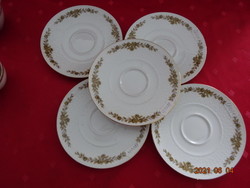 Seltmann 5 db egyben eladó német porcelán, barna virágos teáscsésze alátét, átmérője 14,5 cm.