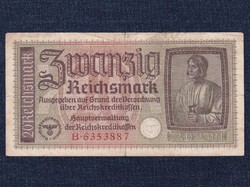 Németország II. VH Megszállt német terület 20 birodalmi márka bankjegy 1940 (id52314)
