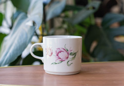 Alföldi retro porcelán bögre - házgyári csésze tulipános mintával - masszahibás