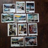 Fine art postcard and stamp