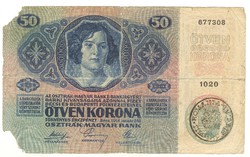 50 korona 1914 román bélyegzés