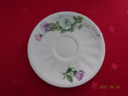 Kínai porcelán kávéscsésze alátét, lila rózsamintával, átmérője 12 cm. Vanneki!