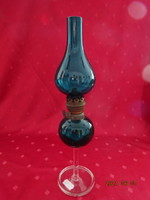Petróleum lámpa kék üvegből készült, működő képes, magassága 30 cm. Vanneki!