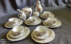 Antik NYMPHENBURG  minőségi Német porcelán kávés teás reggeliző készlet 6 személyes