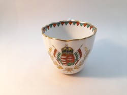 Ó Herendi porcelán csésze magyar címerrel