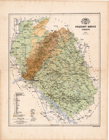 Pozsony megye térkép 1885 (2), vármegye, atlasz, Kogutowicz Manó, 44 x 56 cm, Gönczy Pál