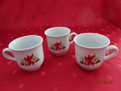 Zsolnay porcelán, mikulásvirágos kávéscsésze, magassága 6 cm. Vanneki!