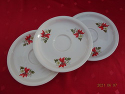 Zsolnay porcelán, mikulásvirágos teáscsésze alátét, átmérője 14 cm. Vanneki!