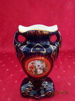 ALT WIEN német porcelán, antik, kobalt kék váza, jelenetet ábrázoló képpel. Vanneki!