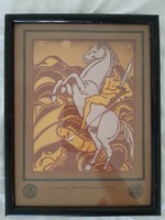Béla Kádár - dragon-slaying saint György, linocut, art house folder page