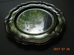 Barokk antik ezüstözött tál 25,5 cm