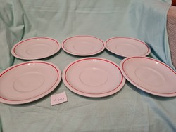 Zsolnay red striped coasters 6 pieces 16 cm