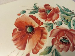 Meissen-i csempe, kézzel festett pipacsokkal