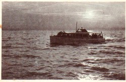 Ba - 151 panoramic view of the Balaton region in the middle of the 20th century. Small boat on the Balaton